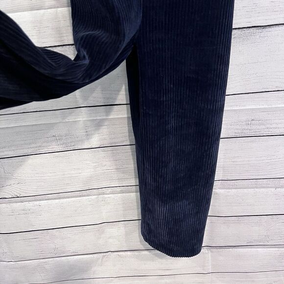 Madewell Texture & Thread Velour Corduroy Overalls Navy Size Small Oversized Fit - Picture 6 of 10